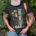 Firefighter Usa Flag Camouflage Firefighter Dad Patriotic Fathers Day_ Unisex T-Shirt Gifts for Old Men