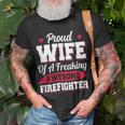 Firefighter Volunteer Fireman Firefighter Wife V2 Unisex T-Shirt Gifts for Old Men