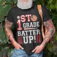 First Grade Back To School 1St Grade Batter Up Baseball T-shirt Gifts for Old Men