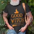 Good Witch Just Kidding Im Bad Too Happy Halloween Unisex T-Shirt Gifts for Old Men