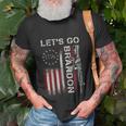 Gun 1776 American Flag Patriots Lets Go Brandon T-shirt Gifts for Old Men