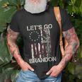 Gun American Flag Patriots Lets Go Brandon T-shirt Gifts for Old Men