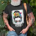 Halloween Rainbow Messy Bun Spooky Mama Unisex T-Shirt Gifts for Old Men