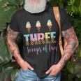 Kids Three Scoops Of Fun Birthday Ice Cream Unisex T-Shirt Gifts for Old Men