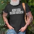 Lovely Cool Sarcastic This Guy Loves Fishing T-shirt Gifts for Old Men