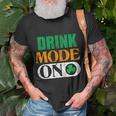Mode On Happy St Patricks Day Flag Irish Shamrock T-Shirt Gifts for Old Men