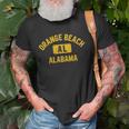 Orange Beach Al Alabama Gym Style Distressed Amber Print Unisex T-Shirt Gifts for Old Men