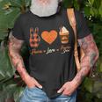 Peace Love Pumpkin Spice Fall Autumn Plaid Drinks Halloween T-shirt Gifts for Old Men