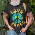 Peace Sign Love 60S 70S Tie Dye Hippie Halloween Costume V9 Unisex T-Shirt Gifts for Old Men