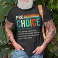 Pro Choice Definition Feminist Womens Rights Retro Vintage Unisex T-Shirt Gifts for Old Men