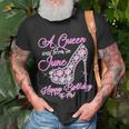 A Queen Was Born In June Fancy Birthday T-Shirt Gifts for Old Men