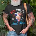 Red White And Moo 4Th Of July Cow Usa Flag Farmer Patriotic V2 Unisex T-Shirt Gifts for Old Men