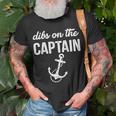Retro Anchor Vintage Dibs On The Captain Captain Wife T-shirt Gifts for Old Men