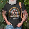 Second Grade Teacher Teach Love Inspire Boho Rainbow Unisex T-Shirt Gifts for Old Men