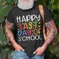 Stars Happy Last Day Of School Cute Graduation Teacher Kids Unisex T-Shirt Gifts for Old Men