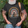 Third Grade Teacher Teach Love Inspire Boho Rainbow Unisex T-Shirt Gifts for Old Men