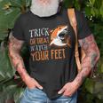Trick Or Treat Shark Watch Your Feet Halloween Unisex T-Shirt Gifts for Old Men