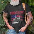 Trucker Truck Driver American Flag Trucker Unisex T-Shirt Gifts for Old Men