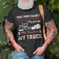 Trucker Trucker Dad Truck Driver Father Dont Mess With My Family Unisex T-Shirt Gifts for Old Men