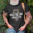 Trucker Trucker Hold The Line Convoy For Freedom Trucking Protest Unisex T-Shirt Gifts for Old Men