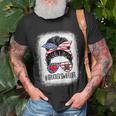 Trucker Truckers Wife Life Truck American Trucker Messy Bun Hair Unisex T-Shirt Gifts for Old Men