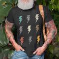 Vintage Thunder Leopard Zebra Animal Print Lightning Bolt T-shirt Gifts for Old Men