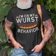 Im On My Wurst Behavior German Oktoberfest Germany T-shirt Gifts for Old Men