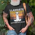 Yoga Llamaste Mother Fvcker Retro Vintage Mans T-shirt Gifts for Old Men