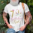 7 Years Old Birthday Girl Cute Unicorn Unisex T-Shirt Gifts for Old Men