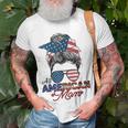 All American Mom 4Th July Messy Bun Us Flag Unisex T-Shirt Gifts for Old Men