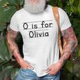 Back To School O Is For Olivia First Day Of School Kids Unisex T-Shirt Gifts for Old Men