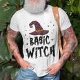 Basic Witch Women Halloween Distressed Witch Hat Unisex T-Shirt Gifts for Old Men