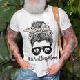 Bleached Life Wrestling Mom Leopard Messy Bun Glasses V2 Unisex T-Shirt Gifts for Old Men