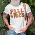 Fall Vibe Vintage Groovy Fall Season Retro Leopard T-shirt Gifts for Old Men