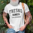 Fresno California Ca Vintage Sports Design Black Design Unisex T-Shirt Gifts for Old Men