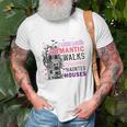 Halloween Night I Like Long Romantic Walks Through Haunted Houses Unisex T-Shirt Gifts for Old Men