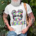Hello 2Nd Grade Tie Dye Messy Bun Hair Kids Back To School Unisex T-Shirt Gifts for Old Men