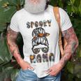 Spooky Mama Scary Halloween Messy Hair Bun Mothers Unisex T-Shirt Gifts for Old Men