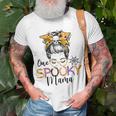 Womens One Spooky Mama Messy Bun Funny Mom Halloween Spider Costume Unisex T-Shirt Gifts for Old Men