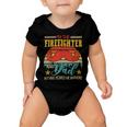 Firefighter Vintage Retro Im The Firefighter And Dad Funny Dad Mustache Baby Onesie
