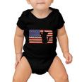 4Th Of July Cat Meowica Cat Lover Baby Onesie
