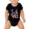 4Th Of July Patriotic Love German Shepherd American Flag Gift Baby Onesie