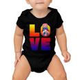 American Flag Gnome Shows Love Patriotic Heart 4Th Of July Gift Baby Onesie