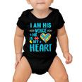 Autism I Am His Voice He Is My Heart Tshirt Baby Onesie