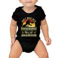 Dont Mess With Papasaurus Youll Get Jurasskicked Fathers Day V2 Baby Onesie