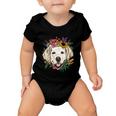 Floral Golden Retriever Dog Spring Nature Dog Lovers Gift Baby Onesie