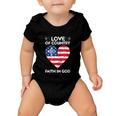 Funny 4Th Of July Christian Faith In God Heart Baby Onesie