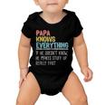 Funny Papa Knows Everything Baby Onesie