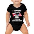 I Support Truckers Freedom Convoy 2022 Usa Canada Flags Baby Onesie