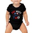 Kids Red White And Two 2Nd Birthday 4Th Of July Firework Boy Baby Onesie